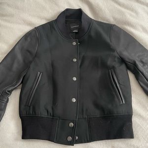 Club Monaco leather bomber jacket